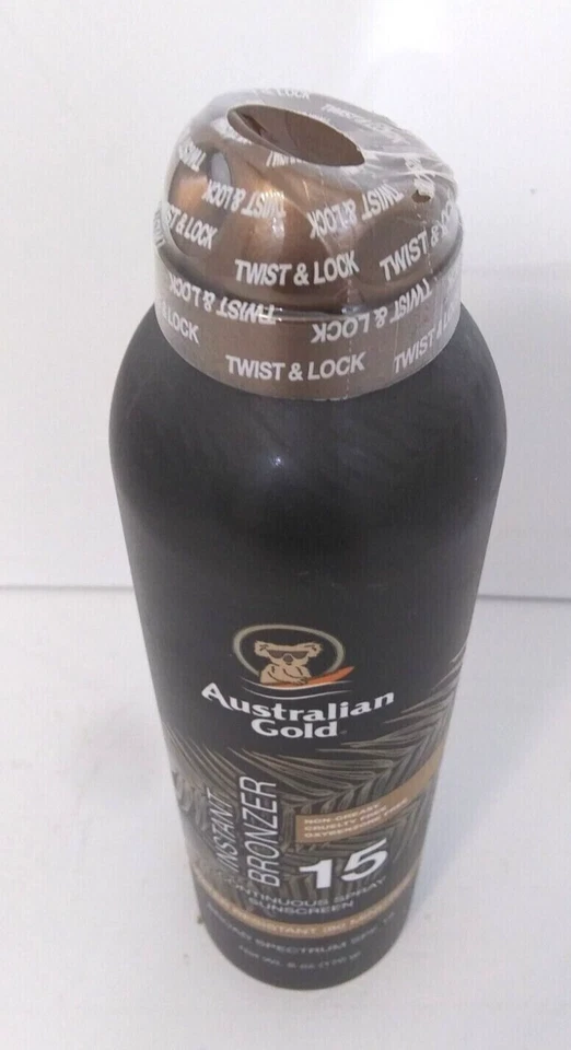 Australian Gold Protector Solar Spray 6 OZ Bronceador Instantáneo FPS 15 Brillo Caduca 5/24 Foto 2 de 4