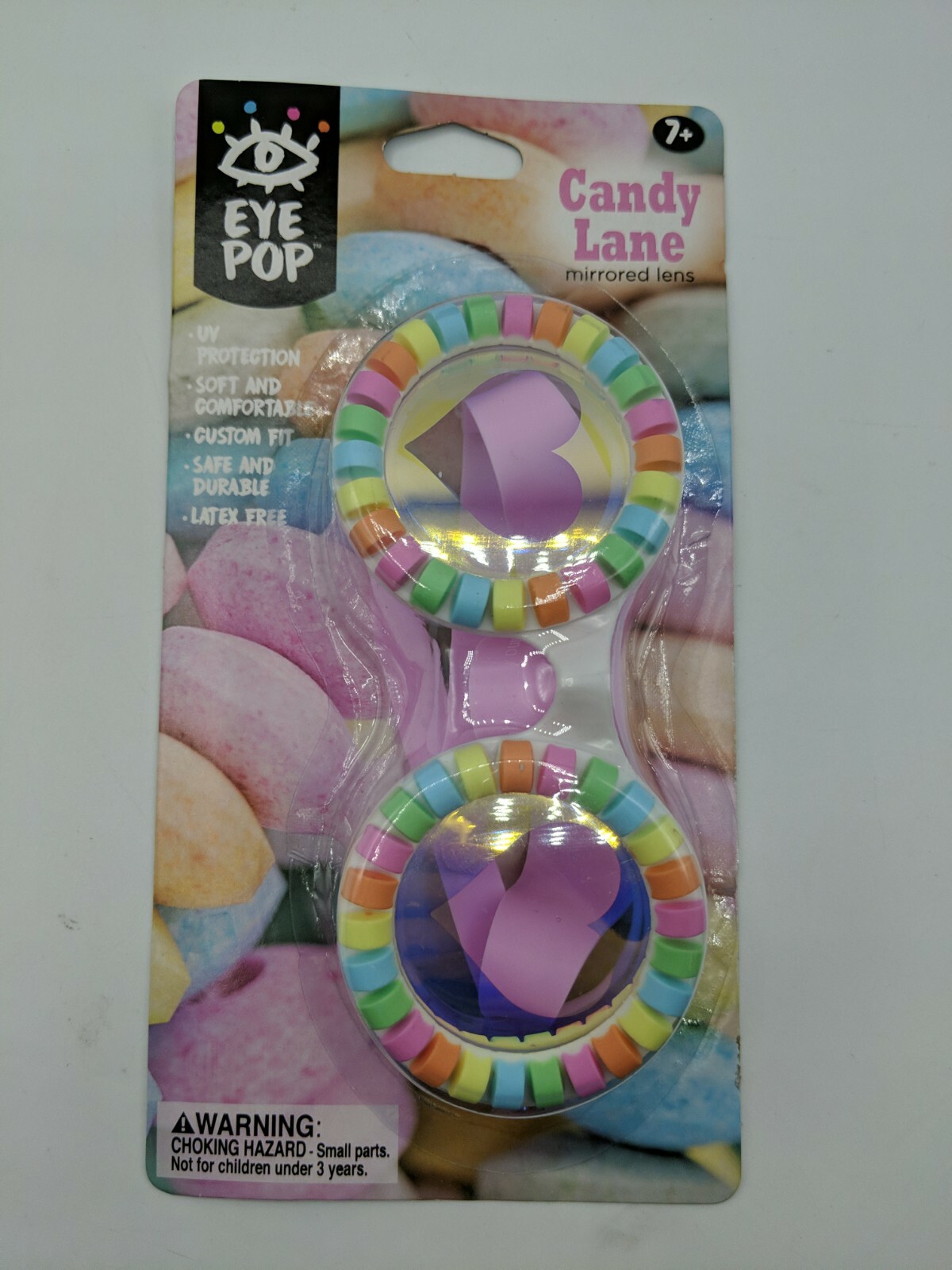 Eye pop Dual lens Candy Lane Childrens Swim Goggles Brand New 7+ Mirrored Lens