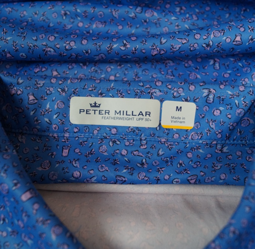 Peter Millar Featherweight Golf Shirt PGA National Cocktail Print Mens M Medium - Picture 10 of 10