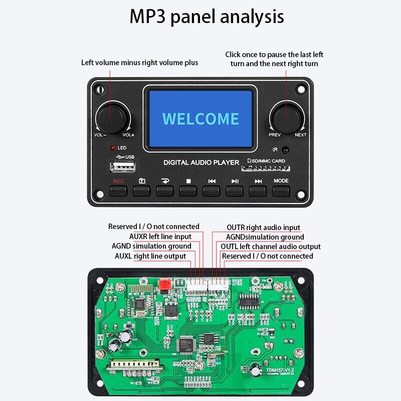 TDM157 MP3 Player Decoder Board High Quality Digital Audio Player 
