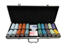 500ct. Monte Carlo Poker Club 14g Clay Chip Set W/Case Chips