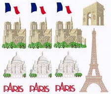 Mrs. Grossman's PARIS France Eiffel Tower Scrapbook Stickers 3 sheets