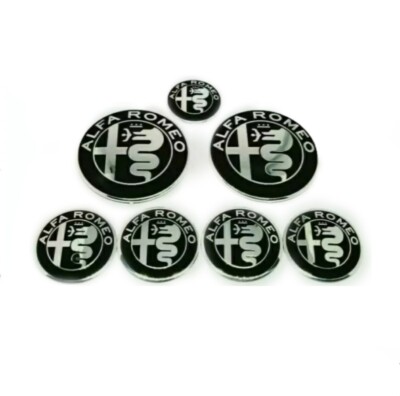 Kit Completo Loghi Nero Bianco Alfa Romeo MiTo 147 156 GT - Foto 12