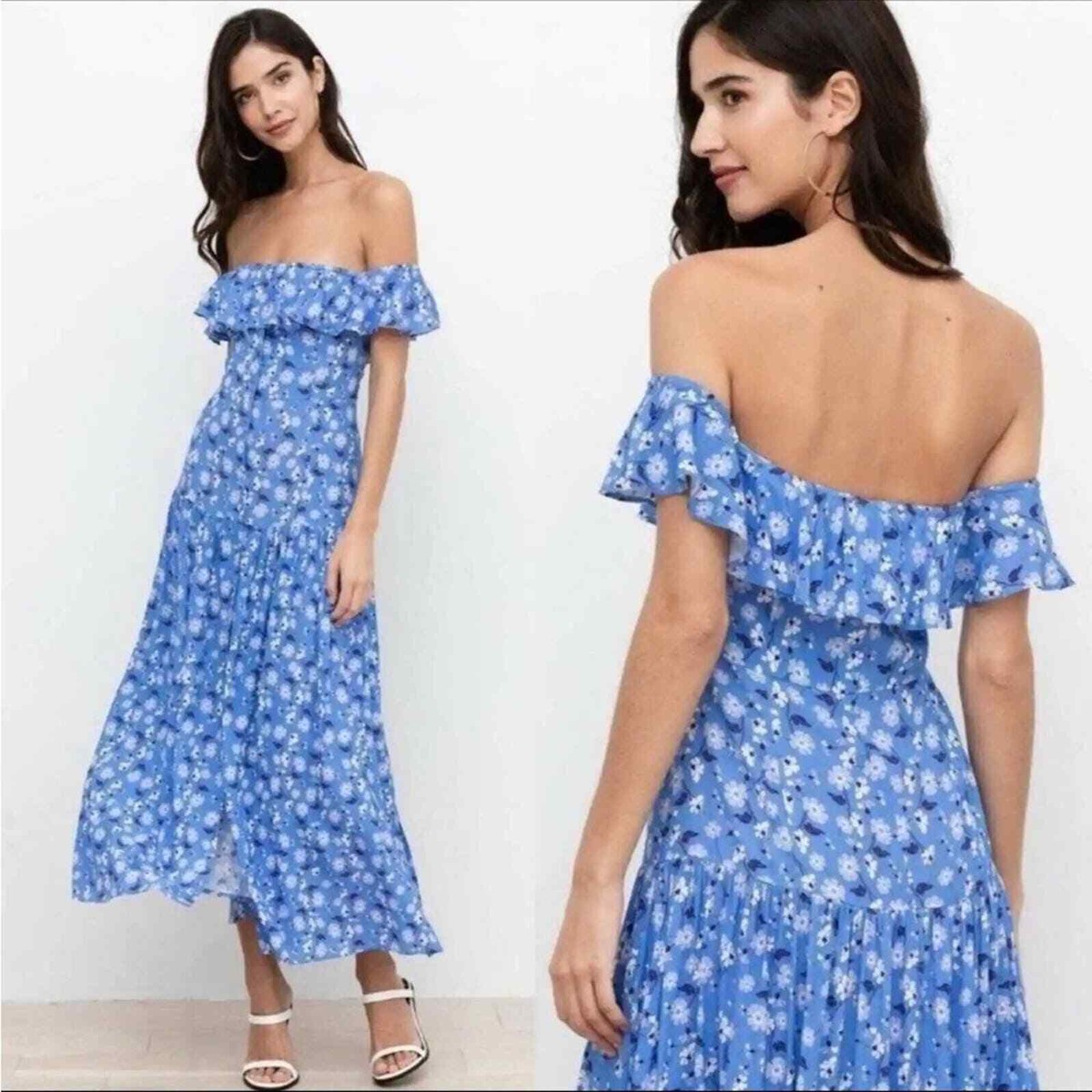 ゆみ2 New Yumi Kim Fling Ray Of Light Blue Floral Maxi Dress NWT MSRP