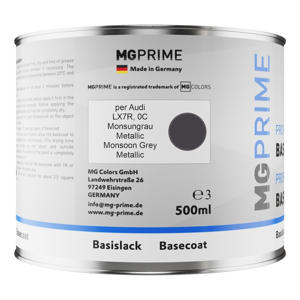 Kit Vernice Per Moto MG PRIME — Colore Yamaha 36W Clean White, 500 Ml Base + 500 Ml Trasparente 2K + Indurente, Qualità Professionale Made In Germany