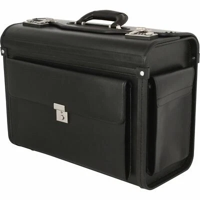 Pilotenkoffer Bowatex Aktenkoffer Business Koffer 25 L Schwarz Leder 46 x34x22cm