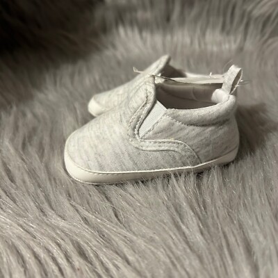 Carter's Child Of Mine Baby Shoes Infant Size 0-3 Months Grey Soft Sneakers