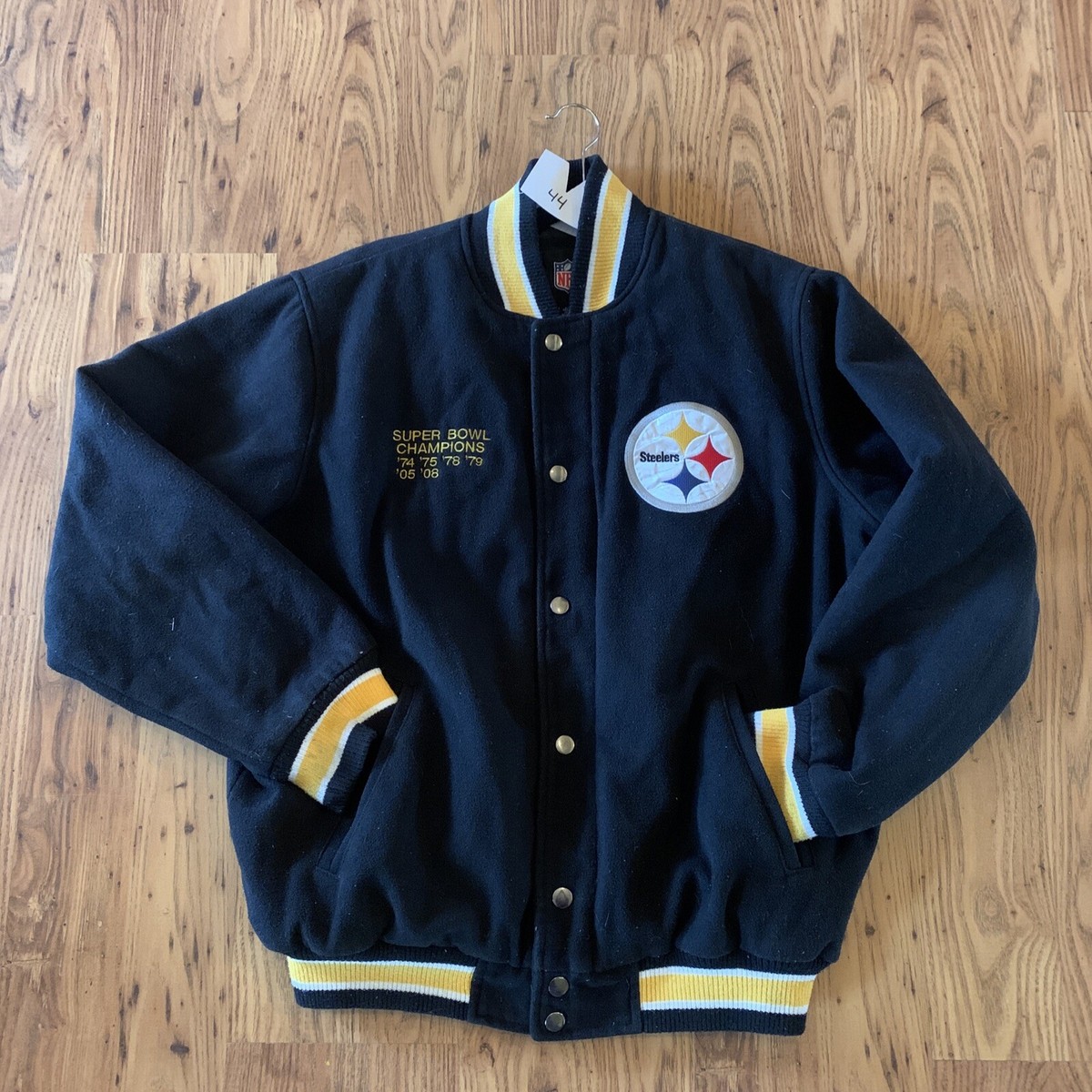 NFL Pittsburgh Steelers Coat Men's Size Black Super Bowl Champion Jacket