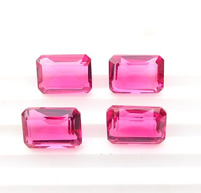 37.60 Ct 4 Pc Created Pink Tourmaline Octagon Cut Loose Gemstone 10X14 MM H-1627