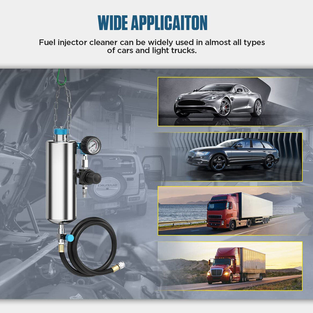 Fuel Injector Cleaner Kit Non-Dismantle Fuel System Cleaning Tool for Petrol Car