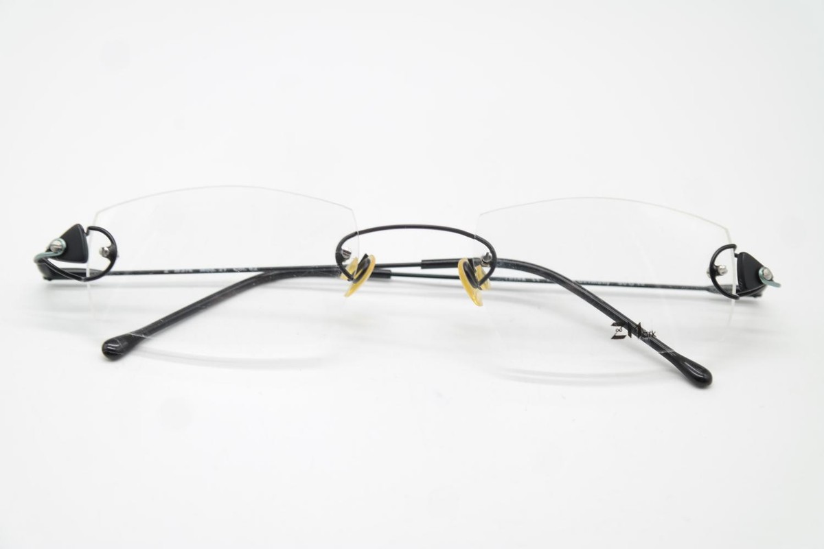 Lunettes Vintage PASS P075 - Argent Noir - Sans Monture - NOS (neuf Ancien Stock)