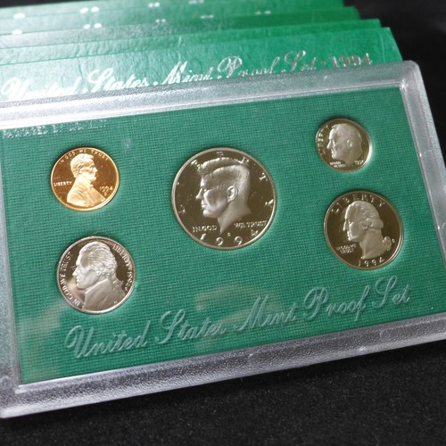 1994-1998 (5) Different Proof Coin Sets Lot Green Boxes w/ COAs - Picture 2 of 7