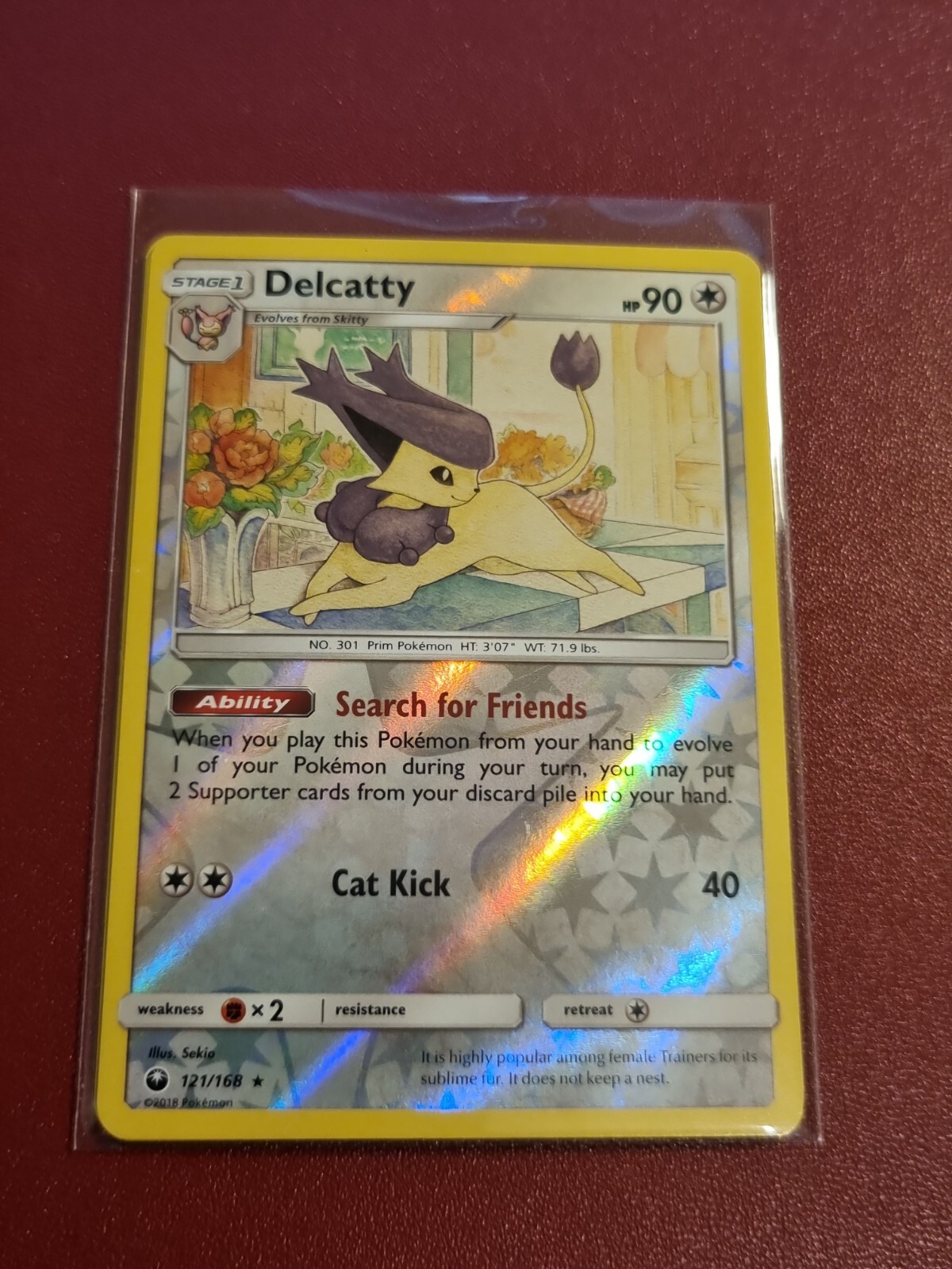 Pokemon Sun Moon Celestial Storm Delcatty 121/168 Rare Reverse Holo TCG Card