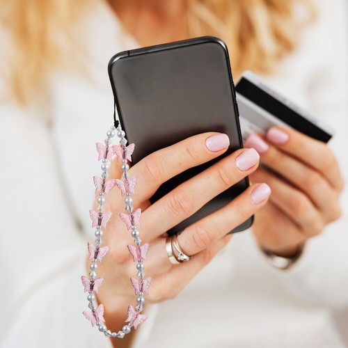4 szt. Pasek na telefon komórkowy Dziewczęcy Słodkie koraliki Zawieszka na telefon komórkowy Smycz do - Zdjęcie 7 z 11