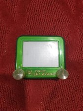 Etch A Sketch Pocket Rare Transparent Green Magic Screen Ohio Art Travel Toy Kid
