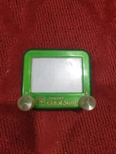 Etch A Sketch Pocket Rare Transparent Green Magic Screen Ohio Art Travel Toy Kid