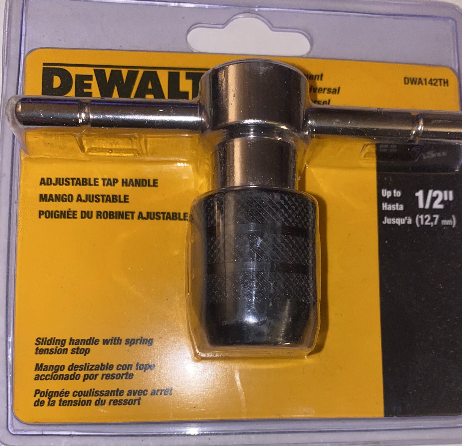 DeWALT Universal Fitment Adjustable Tap Handle adjusts up to 1/2 inch, DWA142TH