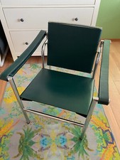 REPLIK: LE Corbusier LC1 Swing Chair - Leder Grün - 2 Stühle RARITÄT