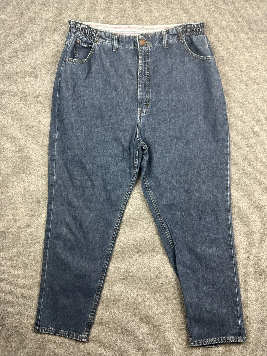 Vintage Lee Jeans Women s 18 Petite Original High Waisted Mom Dark Blue USA Made