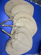 3 Woven Palm Leaf handheld Cooling Fan Ed Satterfield  Son Funeral Home