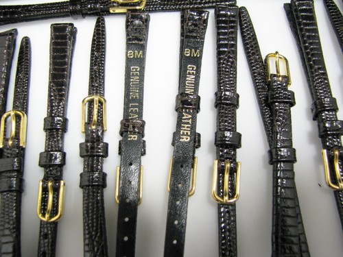 Lot of 20 Dark Brown Lizard Print Leather Watch Bands 8 mm - Picture 3 of 6
