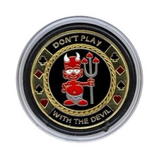 Card Guard - Don't Play With The Devil Poker Card Protector GOLD  *