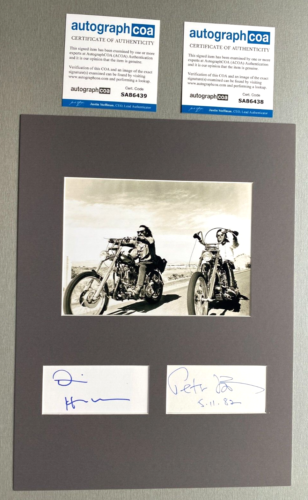 DENNIS HOPPER & PETER FONDA "Easy Rider"signed Passepartout 30x40 Autogramm ACOA - Bild 1 von 3