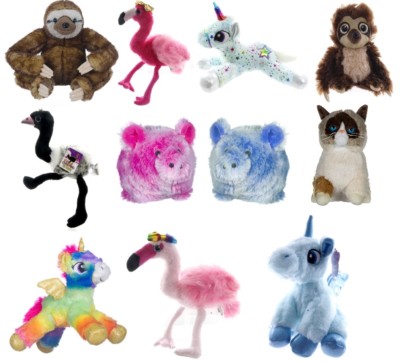 NEU OFFIZIELLES TIER PLÜSCHTIER WEICHSPIELZEUG EINHORN FLAMINGO STRAUSS FAULTIER GRUMPY KATZE