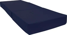 Trifold Foam Beds, Folding Mattress, Cushions, Seats, 1.8 Density 6x27x75 Navy