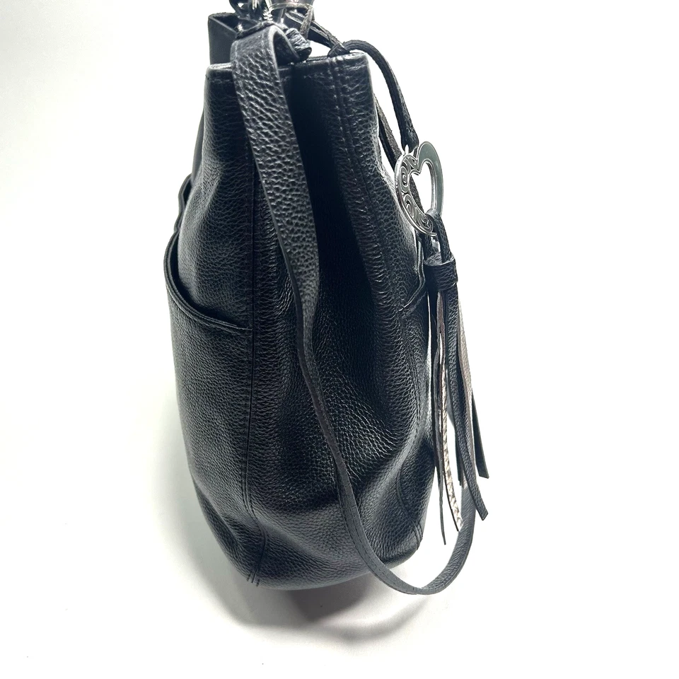 BRIGHTON Handbag Bahamas Black Barbados Top Handle Tote Crossbody - Image 4 of 4