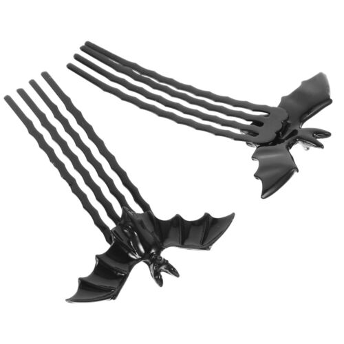 Halloween Bat Hair Comb Gothic Side Comb Black Hair Accessories - Picture 1 of 12