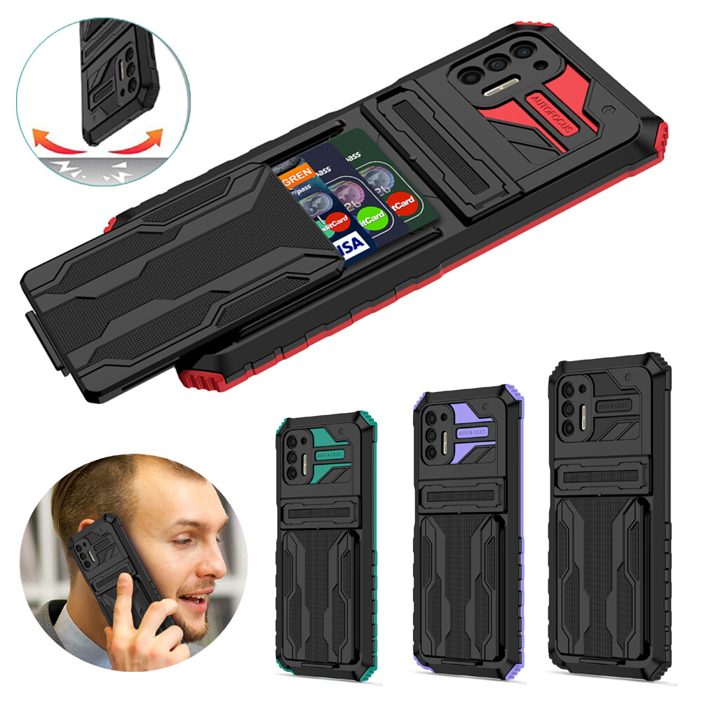 Shockproof Wallet Case with Card Holder for Motorola Moto G Stylus 2021-image