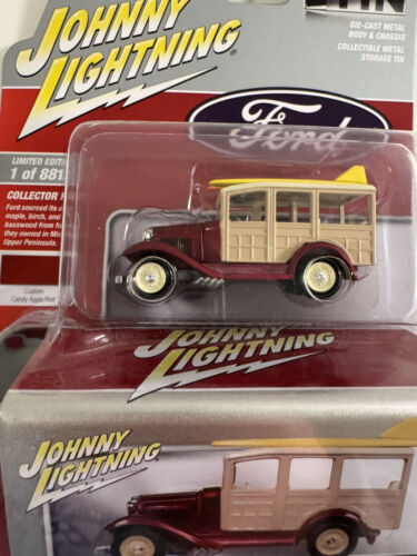 2023 JOHNNY LIGHTNING 1931 FORD MODEL A WOODY STORAGE TIN REL 1 VS A NO 3 1:64 - Picture 2 of 3