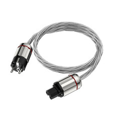 P128 OFC Silver Plated Clear PTFE Power Cable HiFi Audio EU Power Supply Cable