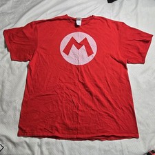 Vintage Nintendo Mario M Logo Red XXL T-Shirt OEM Tag Gear Donky Kong Cart