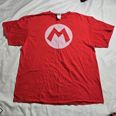 Vintage Nintendo Mario M Logo Red XXL T-Shirt OEM Tag Gear Donky Kong Cart