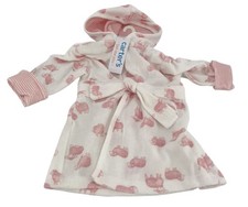 Carters Robe Baby Girl Size 0-9 Months Hooded Pink White Sheep