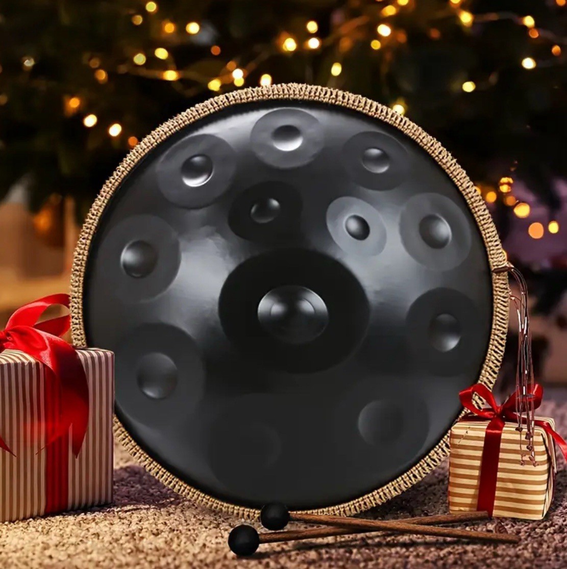 Handpan 22” D-Moll 12 Töne Edelstahl inkl. Tasche Zubehör Yoga Meditation