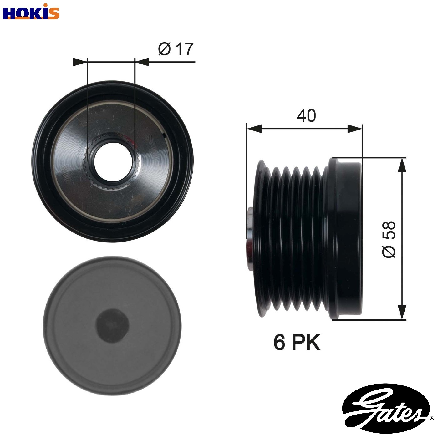 Overrunning Alternator Pulley fits FORD FIESTA 1.6 2010 on Clutch Gates Quality - Image 10