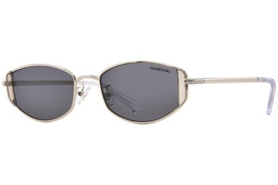 Swarovski SK7035D 401387 Sunglasses Women's Pale Gold/Dark Grey Oval Shape 53mm