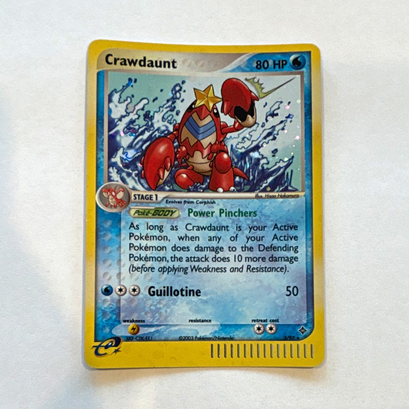 Pokémon TCG Crawdaunt EX Dragon 3/97 ReverseHolo Rare 2003 English