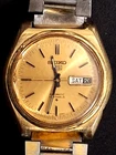 VTG SEIKO 5 AUTOMATIC 21 JEWELS OD4331 6119-8410 DAY/DATE GOLD TONE WRISTWATCH