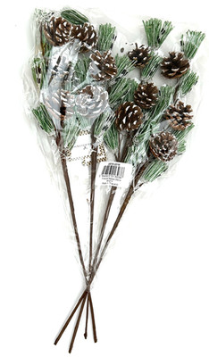 Set of 4 New Sealed Mackenzie-Childs Pinecone Beaded Stems Wired 20'' Sold Out