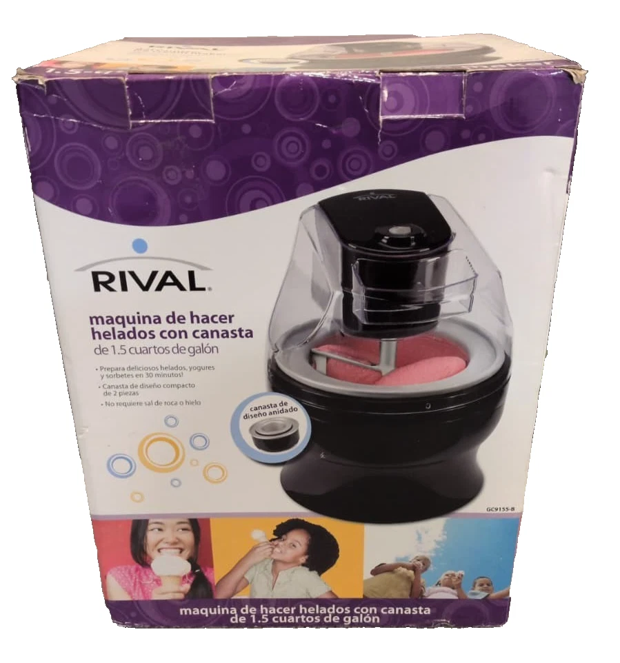NEW RIVAL 1½ Qt Electric Ice Cream Maker Model GC9155-B
Opens in a new window or tab