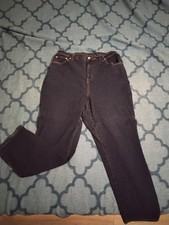 Denim & Co. Women’s Pull-On Stretch Jeans Size L Blue Made in USA Split Hem