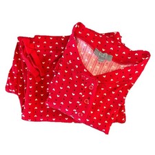 NWT Valentine's Day Loft Women's Henley Pajama Set XL Red Hearts Soft