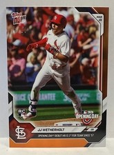 2026 Topps Now #8 JJ Wetherholt RC MLB Debut Cardinals ORANGE Foil Parallel /25
