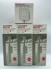 SwitchBot Blind Tilt Automatic Opener 3-Pack & Hub 2- One Size, White 