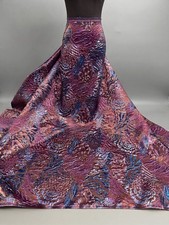 Purple Copper Blue Jacquard Metallic Brocade Fabric 58  Width By The Yard
