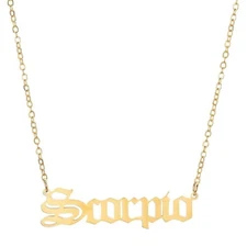 💫 Gold Scorpio Zodiac Necklace ♏ Horoscope Sign Jewelry for Her 💫